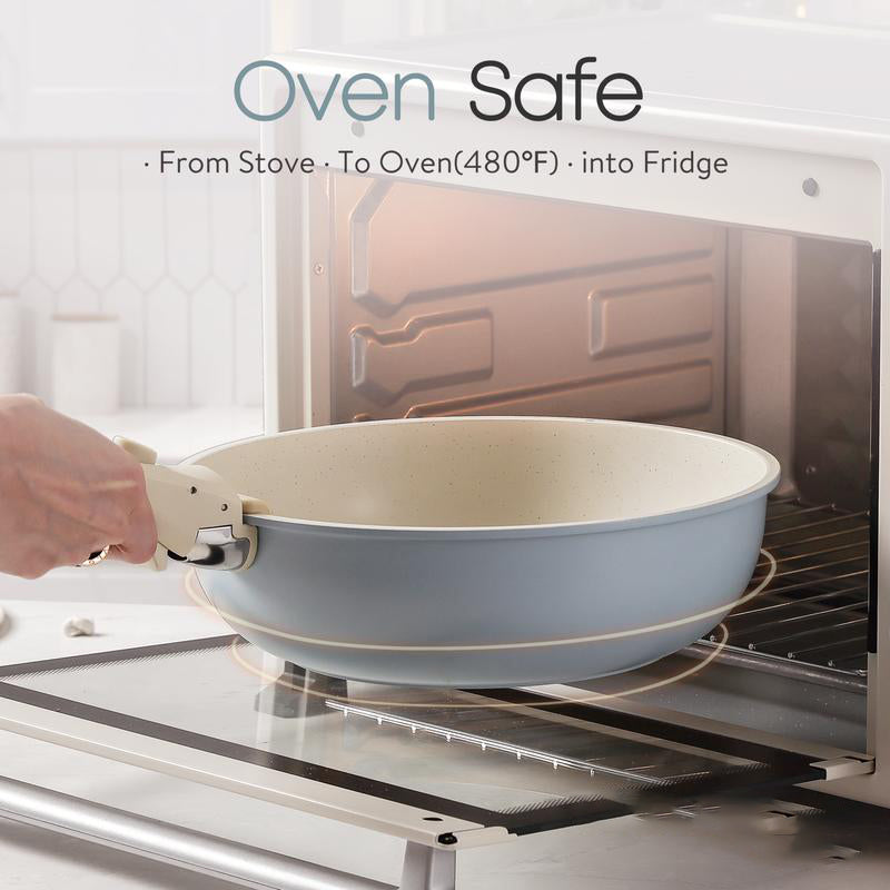 Detachable Handle Nonstick Cookware Set, 18pcs