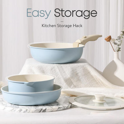 Detachable Handle Nonstick Cookware Set, 18pcs