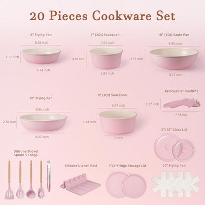 21 Pcs Nonstick Pots Pans Set