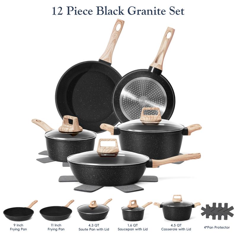 12-piece non-stick cookware set upgraded