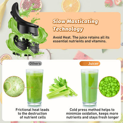 350W Slow Juicer, High Yield, Easy Clean